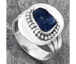 Natural Blue Sapphire Rough Ring size-7 SDR202815 R-1458, 7x9 mm