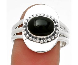 Natural Black Onyx - Brazil Ring size-8 SDR202832 R-1458, 7x9 mm