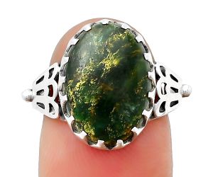 Natural Green Fuchsite Ring size-7.5 SDR203314 R-1449, 12x16 mm