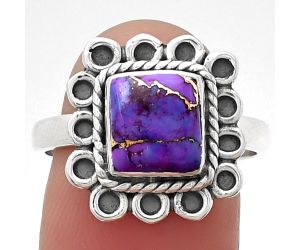 Copper Purple Turquoise - Arizona Ring size-8 SDR203371 R-1256, 8x8 mm