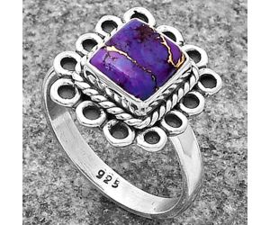 Copper Purple Turquoise - Arizona Ring size-8 SDR203371 R-1256, 8x8 mm