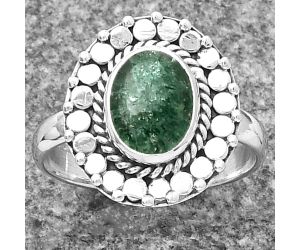 Natural Green Aventurine Ring size-7.5 SDR203373 R-1399, 7x9 mm