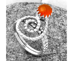 Spiral - Natural Carnelian Ring size-8 SDR203464 R-1456, 7x7 mm