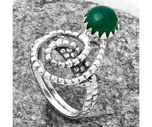 Spiral - Natural Green Onyx Ring size-7 SDR203469 R-1456, 7x7 mm