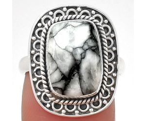 Natural Pinolith Stone Ring size-7 SDR203546 R-1256, 9x13 mm