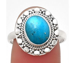 Rare Persian Turquoise With Pyrite Ring size-9 SDR203554, 8x10 mm