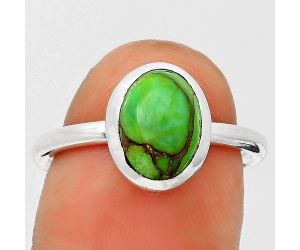 Copper Green Turquoise - Arizona Ring size-7 SDR203988 R-1004, 7x10 mm