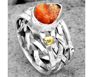 Natural Sunstone Rough Ring size-7 SDR204027 R-1476, 7x9 mm