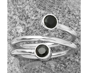 Natural Black Onyx - Brazil Ring size-8 SDR204397 R-1185, 4x4 mm