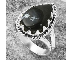 Natural Snow Flake Obsidian Ring size-8 SDR204433 R-1474, 11x17 mm