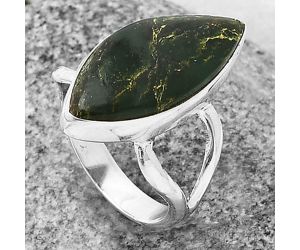 Natural Green Fuchsite Ring size-7.5 SDR204479 R-1002, 11x23 mm