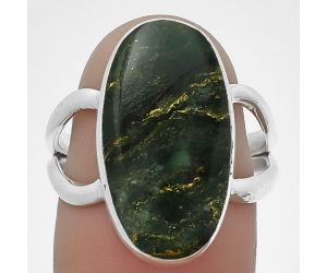 Natural Green Fuchsite Ring size-7 SDR204480 R-1002, 11x20 mm
