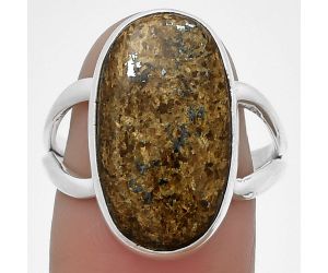 Natural Bronzite Ring size-8 SDR204501 R-1002, 12x19 mm
