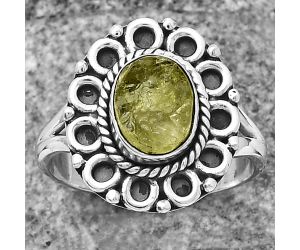 Natural Green Kyanite Rough - India Ring size-8.5 SDR204508 R-1256, 7x9 mm