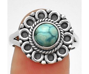 Natural Turquoise Magnesite Ring size-8 SDR204525 R-1256, 7x7 mm