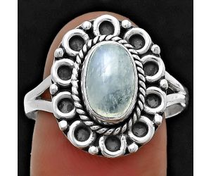 Natural Rainbow Moonstone - India Ring size-9 SDR204538 R-1256, 6x9 mm