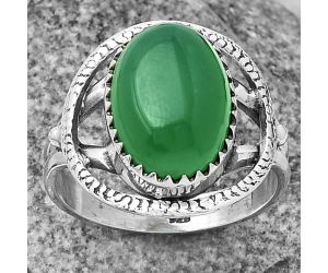 Natural Green Onyx Ring size-7.5 SDR204547, 10x14 mm