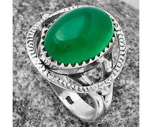 Natural Green Onyx Ring size-7.5 SDR204547, 10x14 mm