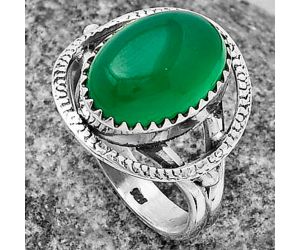 Natural Green Onyx Ring size-8.5 SDR204549, 10x14 mm