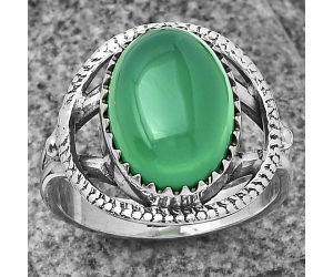 Natural Green Onyx Ring size-8 SDR204567, 10x14 mm