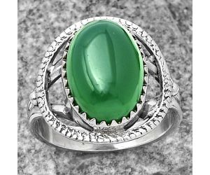 Natural Green Onyx Ring size-7.5 SDR204569, 10x14 mm