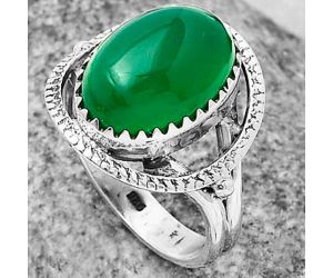 Natural Green Onyx Ring size-7.5 SDR204569, 10x14 mm