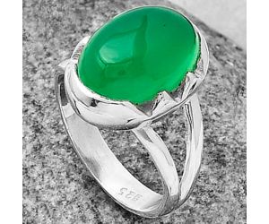 Natural Green Onyx Ring size-9 SDR204586, 10x14 mm
