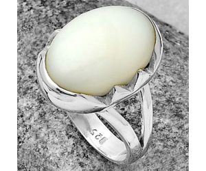Natural White Opal Ring size-7.5 SDR204603 R-1438, 12x16 mm