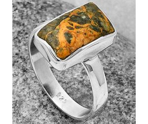 Natural Moroccan Yellow Jacket Jasper Ring size-9 SDR204725 R-1004, 9x14 mm
