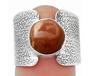 Natural Red Moss Agate Ring size-7.5 SDR204767, 10x10 mm