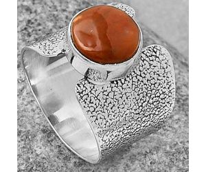 Natural Red Moss Agate Ring size-7.5 SDR204767, 10x10 mm