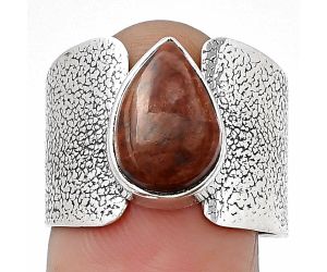 Natural Red Moss Agate Ring size-8 SDR204774, 9x13 mm