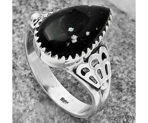 Natural Snow Flake Obsidian Ring size-7.5 SDR204861 R-1449, 10x15 mm
