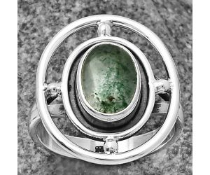 Natural Green Aventurine Ring size-6.5 SDR204909 R-1446, 7x9 mm