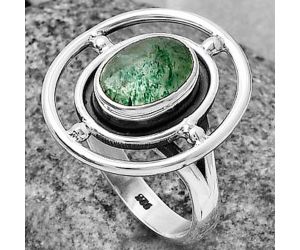 Natural Green Aventurine Ring size-6.5 SDR204909 R-1446, 7x9 mm