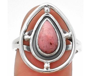 Natural Pink Tulip Quartz Ring size-8.5 SDR204915 R-1446, 6x10 mm