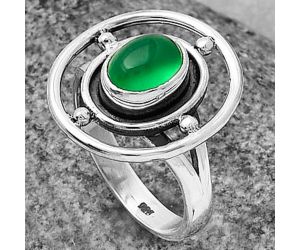 Natural Green Onyx Ring size-6.5 SDR204917, 6x8 mm