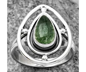 Natural Green Aventurine Ring size-8 SDR204920 R-1446, 6x10 mm