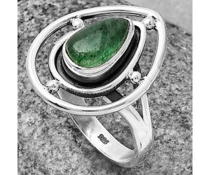 Natural Green Aventurine Ring size-8 SDR204920 R-1446, 6x10 mm