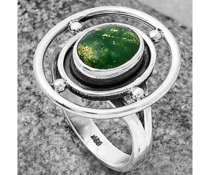 Natural Green Fuchsite Ring size-7 SDR204928 R-1446, 7x9 mm