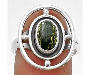 Natural Green Fuchsite Ring size-8.5 SDR204933 R-1446, 6x9 mm