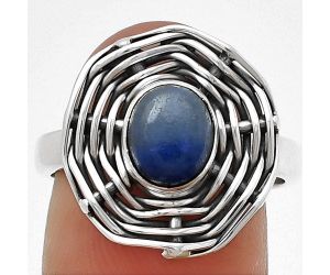 Natural Blue Quartz Ring size-7.5 SDR205000 R-1445, 6x8 mm