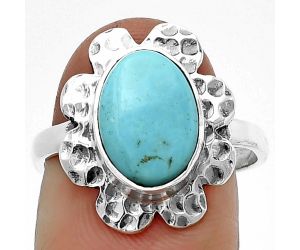 Natural Rare Turquoise Nevada Aztec Mt Ring size-8 SDR205731 R-1241, 8x12 mm