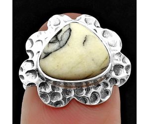Authentic White Buffalo Turquoise Nevada Ring size-6 SDR205797 R-1241, 10x12 mm