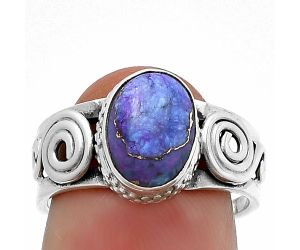 Copper Purple Turquoise Ring size-7 SDR205852 R-1315, 8x10 mm