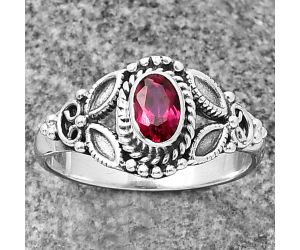 Lab Created Pink Rubellite Ring size-7 SDR205868, 4x6 mm