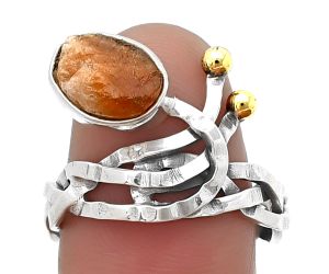 Sunstone Rough Ring size-8 SDR205931 R-1442, 7x10 mm