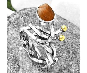 Sunstone Rough Ring size-8 SDR205931 R-1442, 7x10 mm