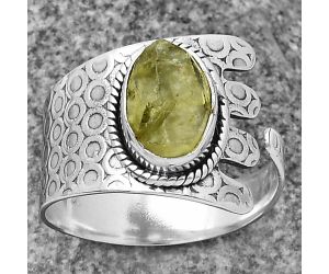 Adjustable - Peridot Rough Ring size-8 SDR206160 R-1381, 7x10 mm