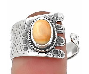 Adjustable - Natural Spiny Oyster Shell Ring size-9.5 SDR206161, 6x8 mm